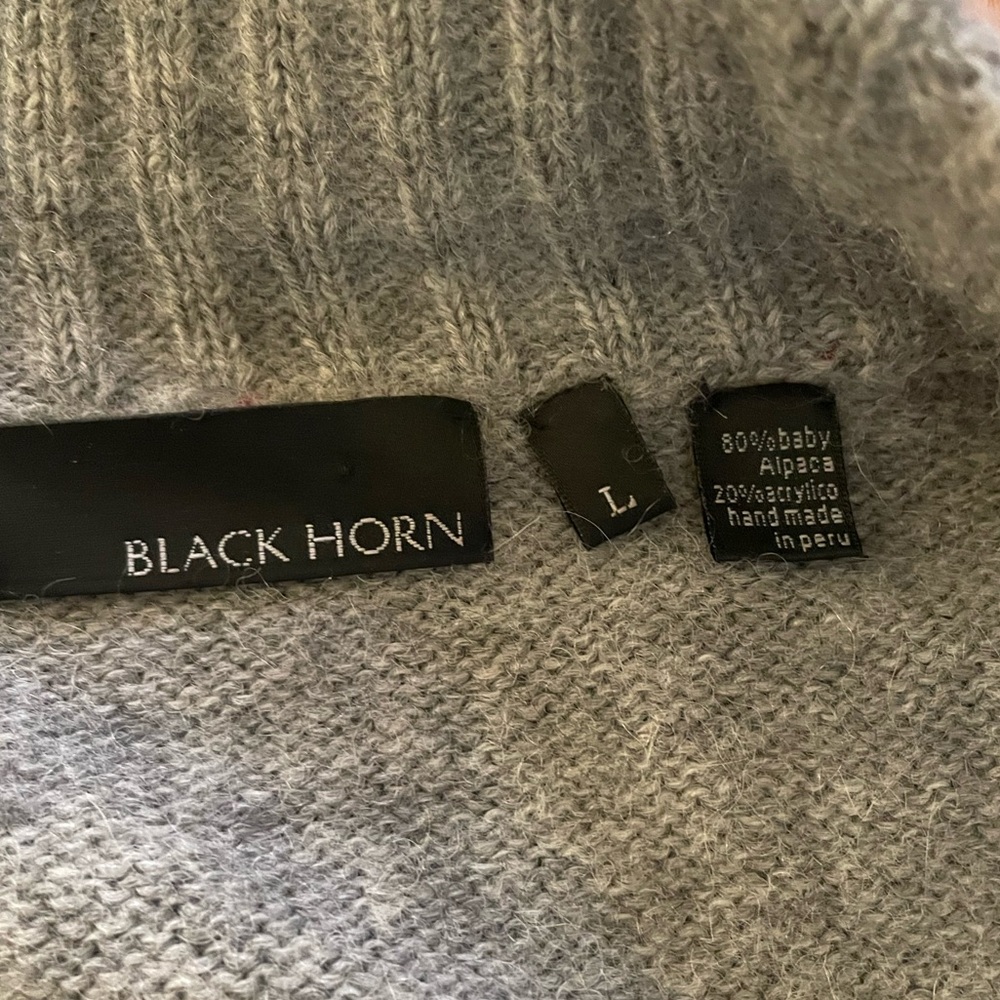 Black Horn Alpaca Cardigan Sweater - Picture 5 of 6